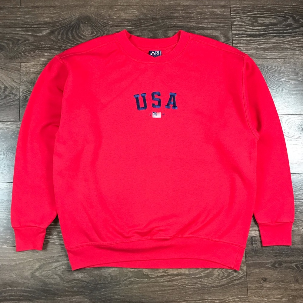 A|S Sports 1776 American Flag United State Of America 90s Vintage USA Sweater XL